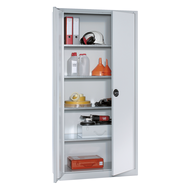 Hinged door cabinet WxDxH: 940x400x1950mm 4 shelves, galvanised RAL7035